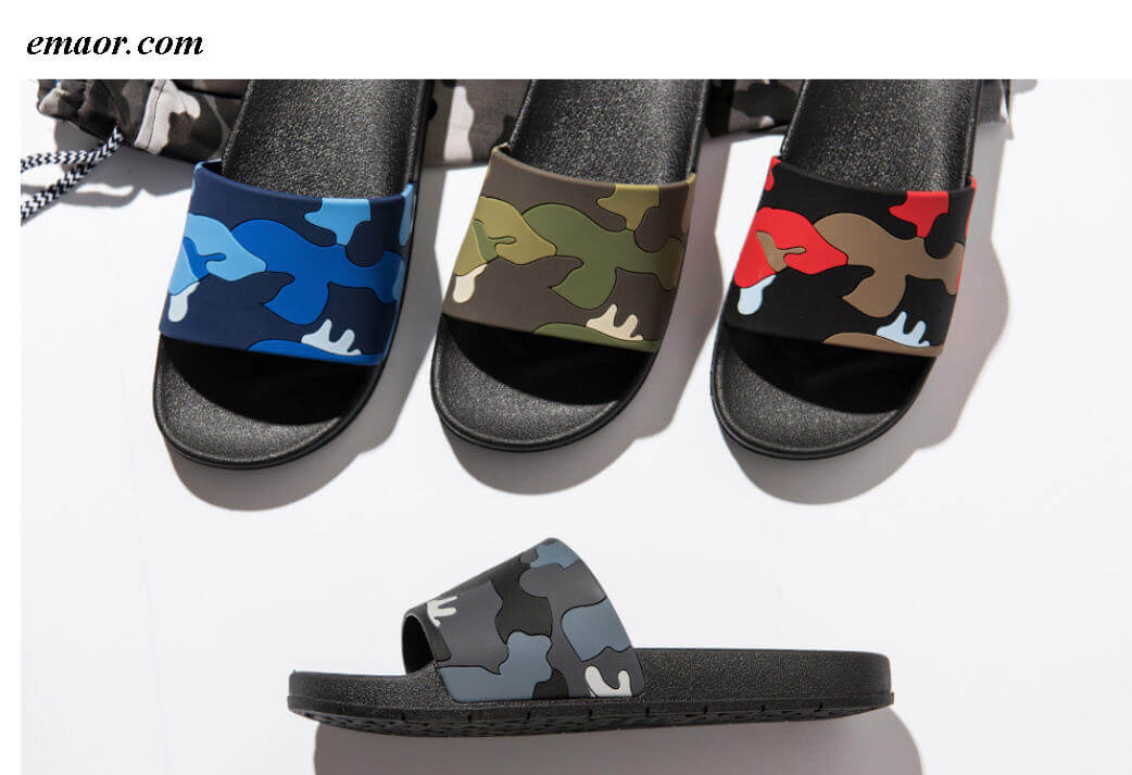 Slipper Shoes Men's Slippers Camo Home Slides Bathroom Slipper Brand