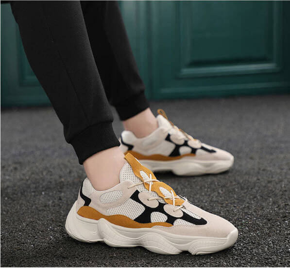 Sneakers Men Shoes 2019 Spring Mesh Casual Shoes Men Daddy Style Chunky Sneakers Fashion Summer Lace Up Student Dancing Shoes