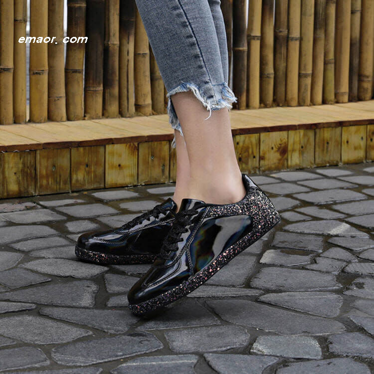 Women Sneakers Gold Glitter Shinny Bling Fashion Casual Oxford Shoes ...