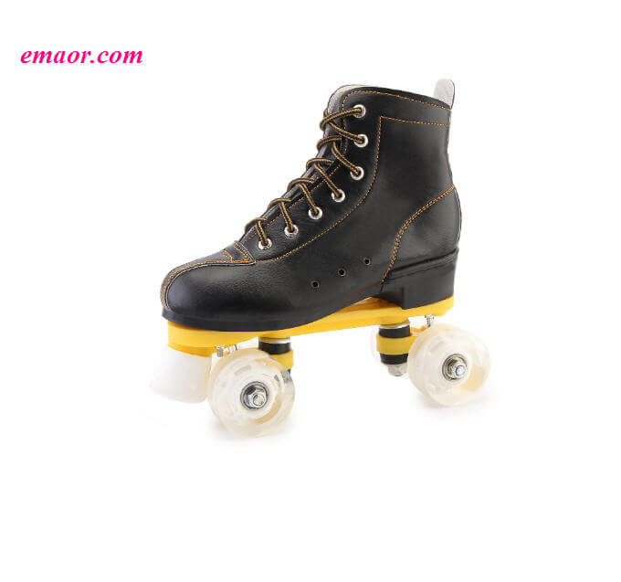 Cheap Skate Shoes White Black Double Row Skates Adult Four-wheeled Roller Skates Shoes