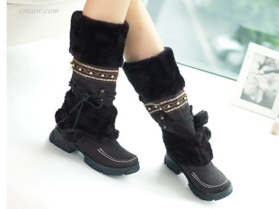 Best Ladies Walking Boots Ladies Flat Ankle Boots Winter Warm Thickened ...