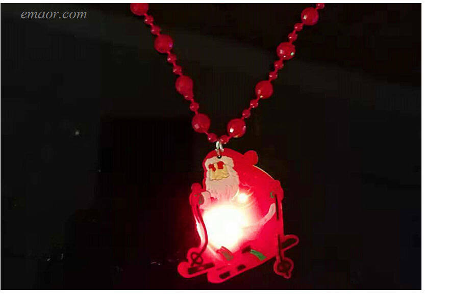 Led Christmas Necklace Colorful LED Christmas Shining Soft Silcone Necklace Led Christmas