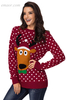 Sweater Christmas for Women Reindeer Red Christmas Spring Outerwear Women's Round Collar Outerwear Sweater