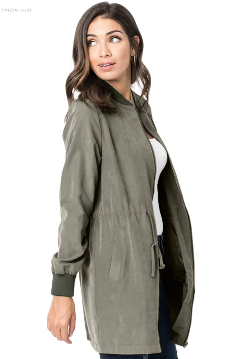 Ladies Outerwear Canada Drawstring Waist Lightweight Outcoat Ladies Summer Outerwear Vests