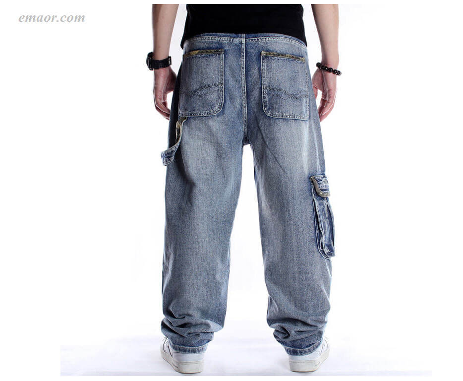 Cheap Jeans for Men Baggy, Plus-size Jeans Men's Hip Hop Plus-size Hip Hop Skateboard Pants Distressed Jeans Sale