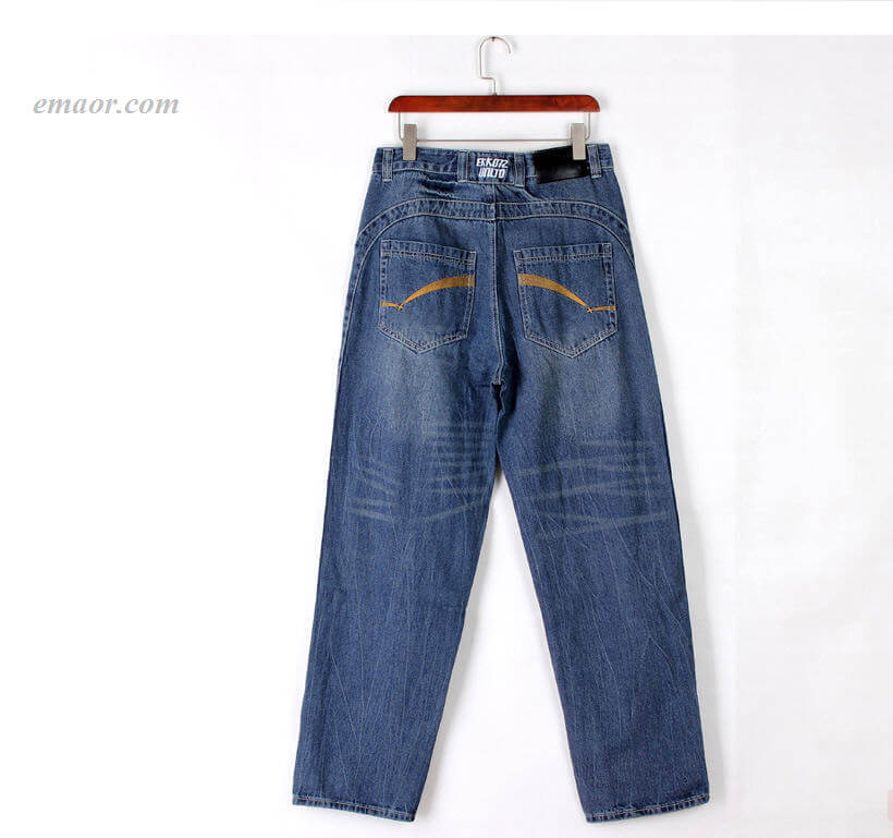 Best Jeans on Sale Blackn Light Blue Plus-size Jeans Hot Men's Loose Casual Hip-hop Pants Skateboard Pants Jeans
