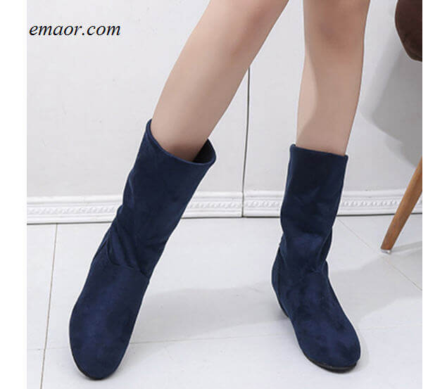Female Motorcycle Riding Boots Fashion Female Stretch Cotton Fabric Slip-on Boots Flat Shoes Female Timberland Boots Sale