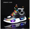 LED Shoes Children USB Charge Colorful Led Back Light Shoes Sneakers Boy's Glowing Sneakers Kid's Shoes