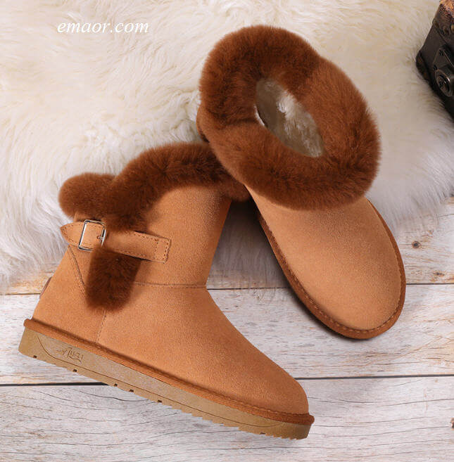 Best Stylish Winter Boots Women Shoes Cowhide Rabbit Hair Winter Snow Boots Winter Snow Boots Women Furry Winter Boots