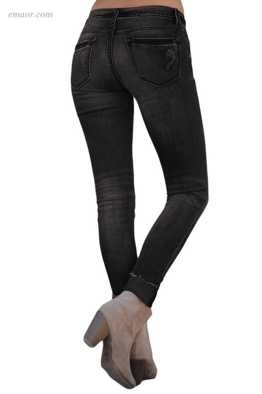 Fashion Skinny Bootcut Women's Ripped Skinny Stretch Jeans Best Jeans