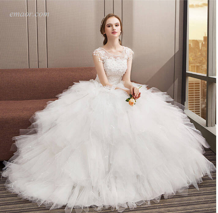  Best Wedding Dresses Wedding O-neck Appliqué Bridal Dress Boho Long Lace Dresses To Wear To Wedding