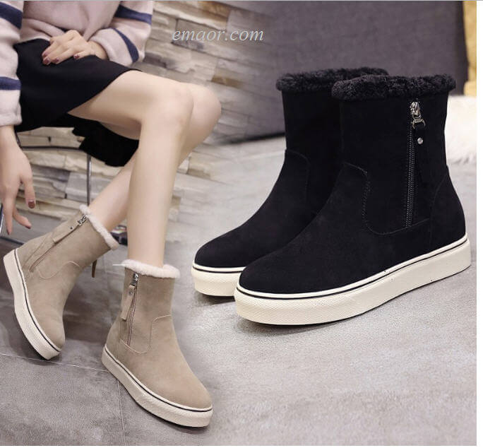  Women's Winter Boots New Snow Boots Flat Lace Up Winter Platform Ladies Warm Shoes Winter Snow Boots 