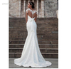 Affordable Long Sleeve Wedding Dresses Lace Applique Bridal Gown Beach Wedding Dresses