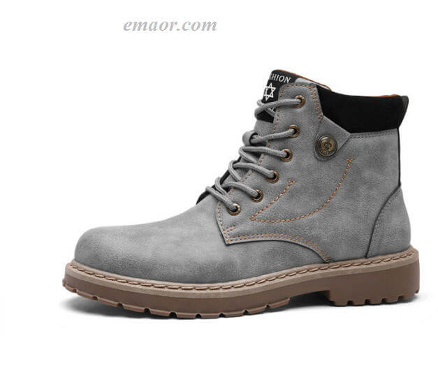 Men Leather Boots Cheap Work & Safety Boots Comfortable Winter Warm Shoes Male Motorcycle Work & Safety Boots