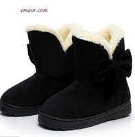 Women's Cold Weather Boots Short Winter Boots Women Snow Boots Cute Bowtie Warm Fashion Snow Boots Snow Boots Sale