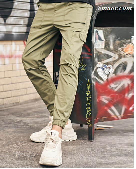 Cheap New Summer Men's Cargo Pantsn Casual Solid Cotton Pants on Sale